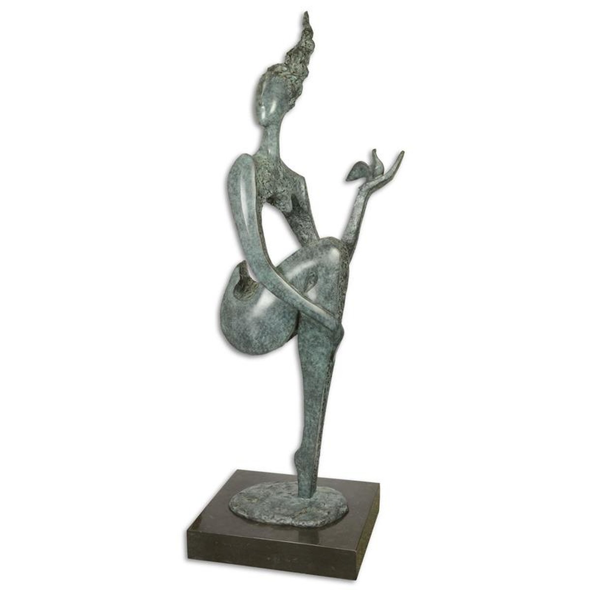 A MODERNIST BRONZE SCULPTURE OF A FEMALE