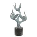 A MODERNIST BRONZE SCULPTURE OF A GROUP OF CRANES