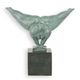 A MODERNIST BRONZE SCULPTURE OF A GYMNAST- GREEN FINISH