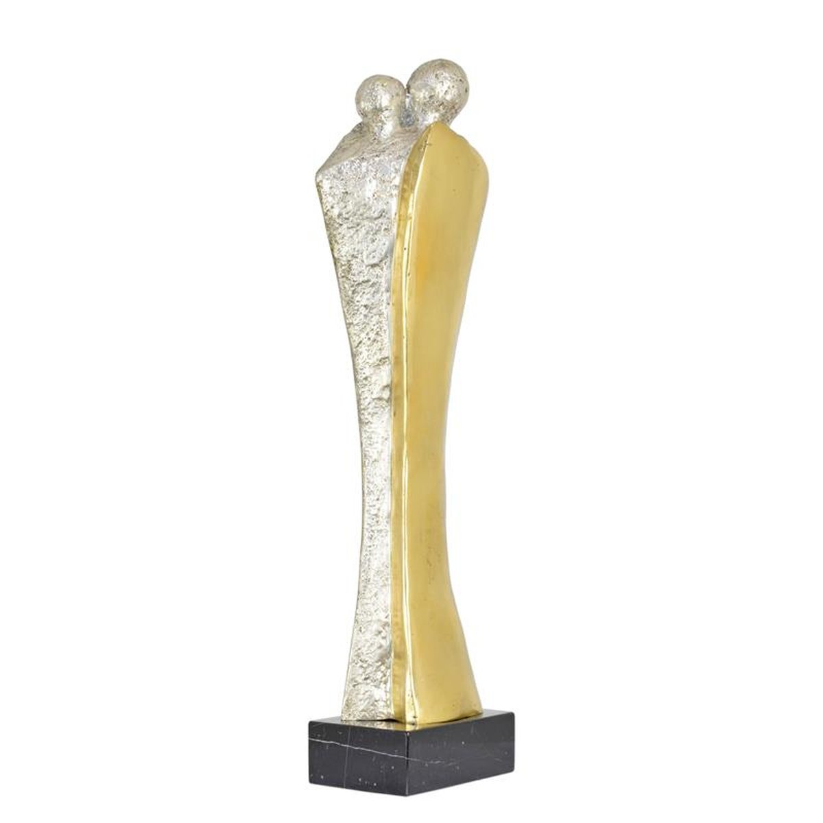 A MODERNIST BRONZE SCULPTURE OF A HUGGING COUPLE