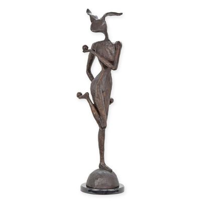 A MODERNIST BRONZE SCULPTURE OF A PLAYBUNNY