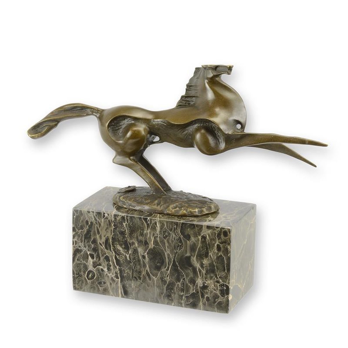 A MODERNIST BRONZE SCULPTURE OF A REARING HORSE