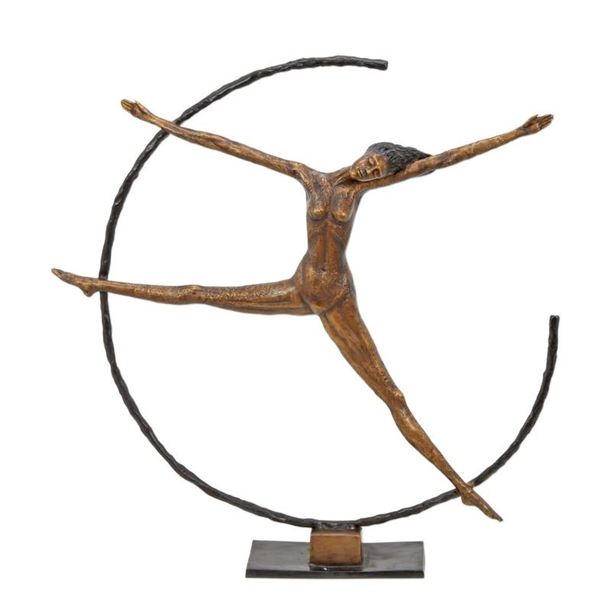 A MODERNIST BRONZE SCULPTURE OF A RING DANCER
