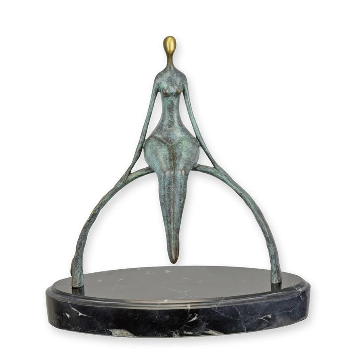 A Modernist Bronze Sculpture of a Seated Female Nude
