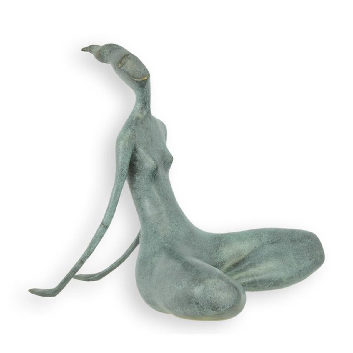 A MODERNIST BRONZE SCULPTURE OF A SITTING FEMALE NUDE