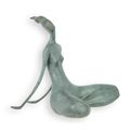 A MODERNIST BRONZE SCULPTURE OF A SITTING FEMALE NUDE
