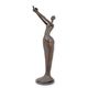 A MODERNIST BRONZE SCULPTURE OF A WOMAN RELEASING A BIRD