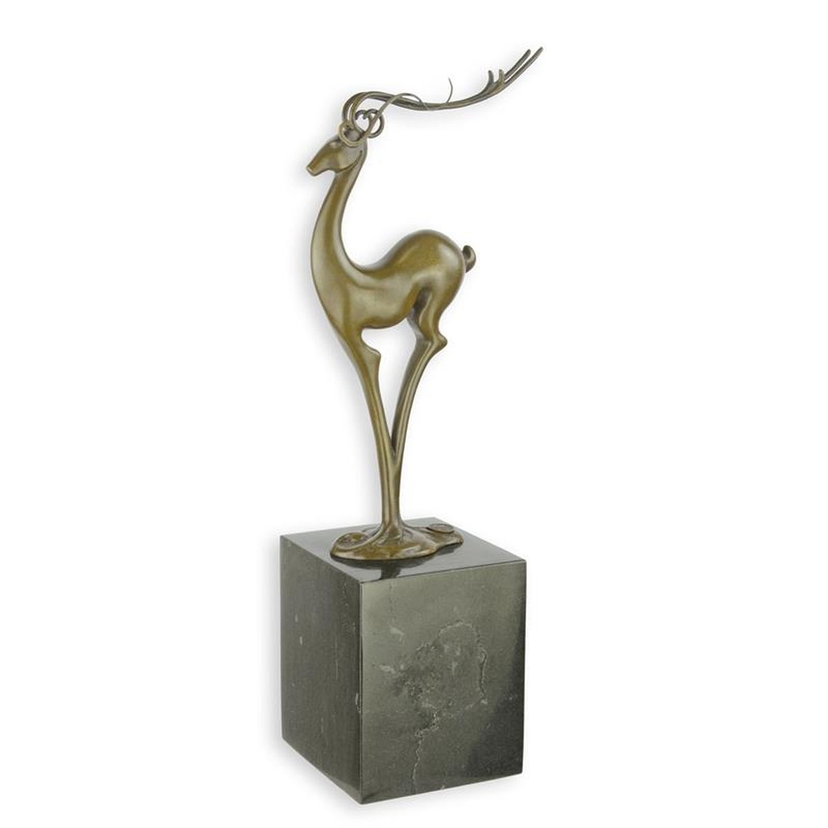 A MODERNIST BRONZE SCULPTURE OF AN ANTELOPE