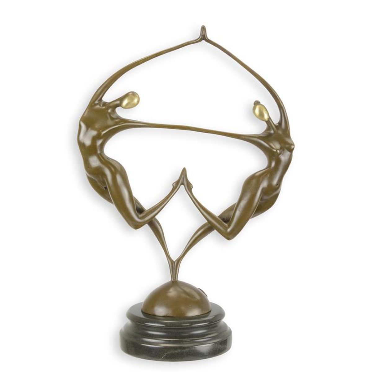 A MODERNIST BRONZE SCULPTURE OF TWO NUDE DANCERS