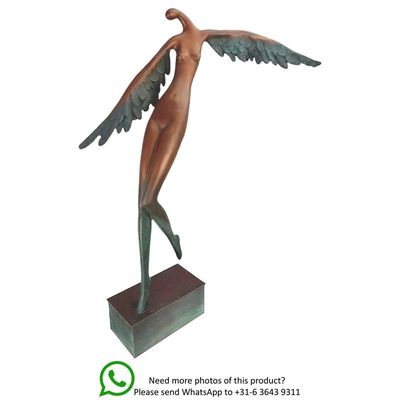 A MODERNIST BRPONZE SCULPTURE OF AN ANGEL
