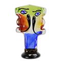 A MURANO STYLE ABSTRACT GLASS FIGURINE OF A FACE