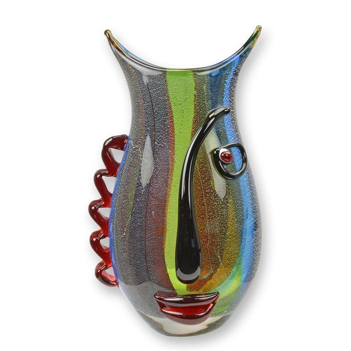 A MURANO STYLE ABSTRACT GLASS VASE