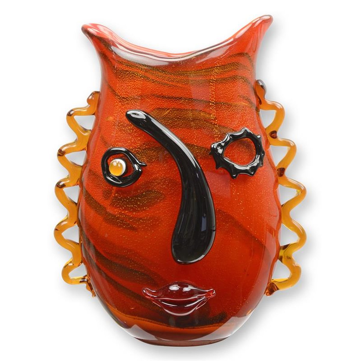 A MURANO STYLE ABSTRACT GLASS VASE