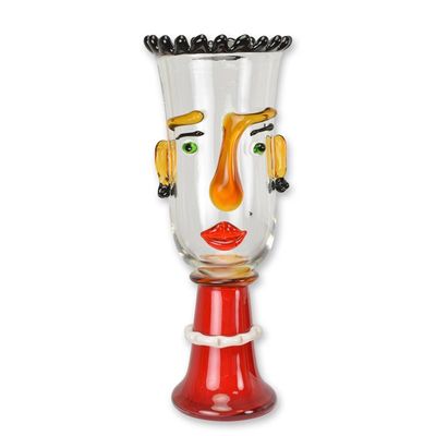 A MURANO STYLE ABSTRACT GLASS VASE