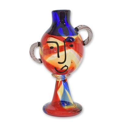 A MURANO STYLE ABSTRACT GLASS VASE