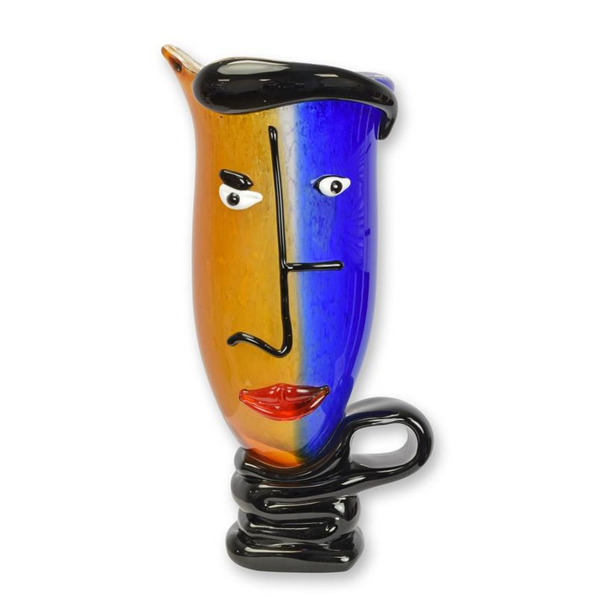 A MURANO STYLE ABSTRACT GLASS VASE