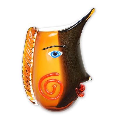 A MURANO STYLE ABSTRACT GLASS VASE