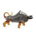 A MURANO STYLE GLASS FIGURINE OF A BULL
