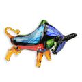 A MURANO STYLE GLASS FIGURINE OF A BULL