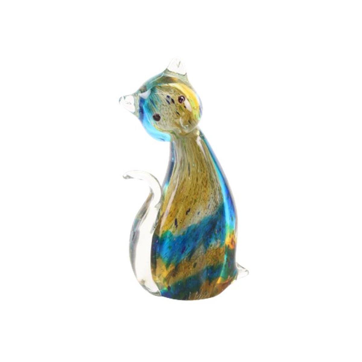 A MURANO STYLE GLASS FIGURINE OF A CAT