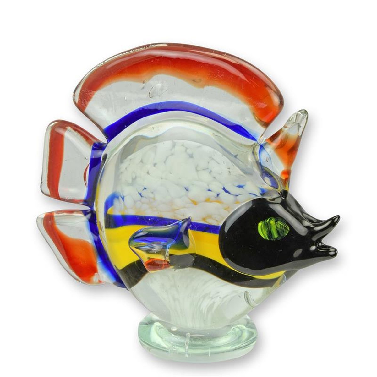 A MURANO STYLE GLASS FIGURINE OF A DISCUS FISH