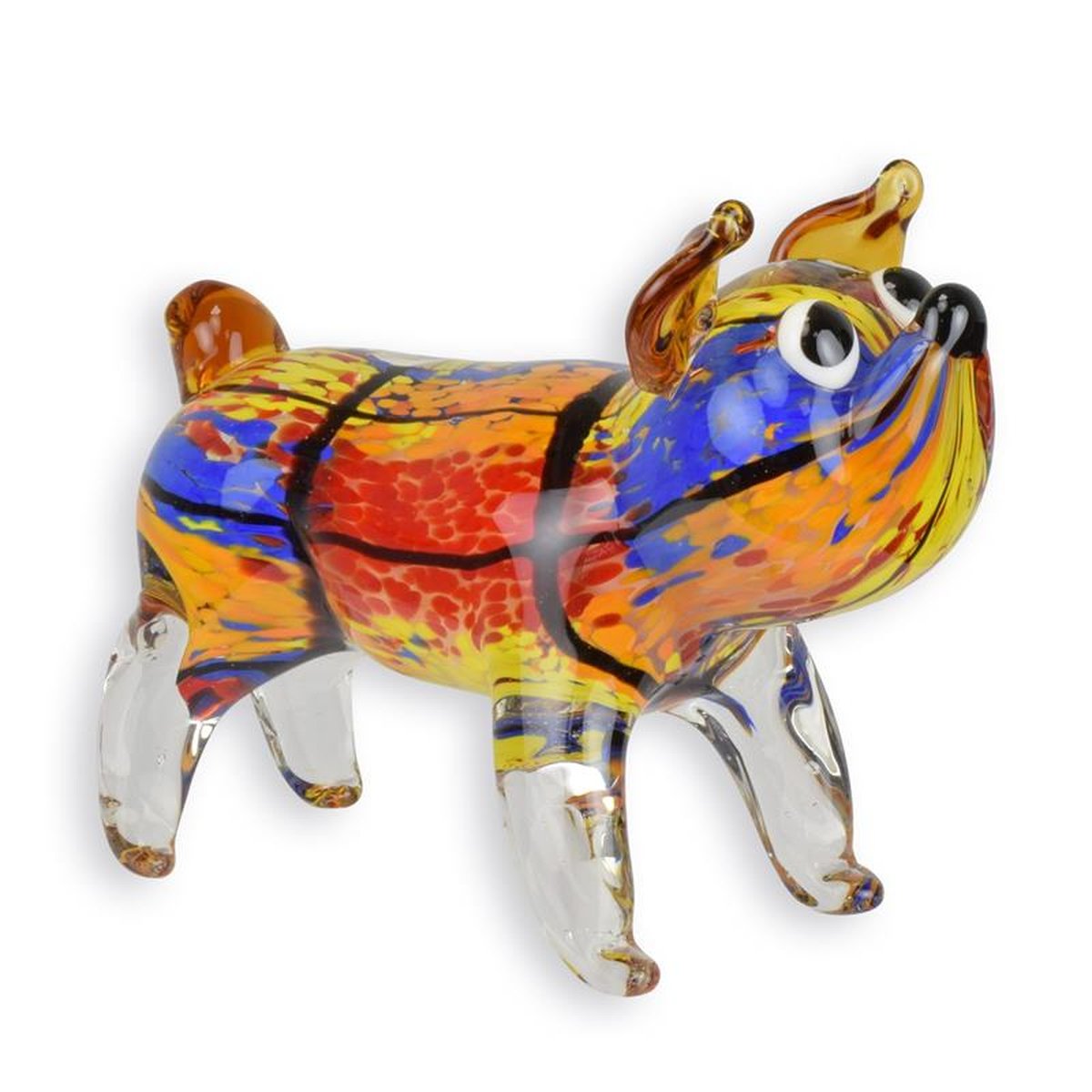 A MURANO STYLE GLASS FIGURINE OF A DOG