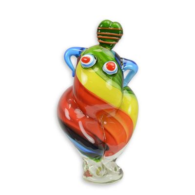 A MURANO STYLE GLASS FIGURINE OF A FEMALE DANCER