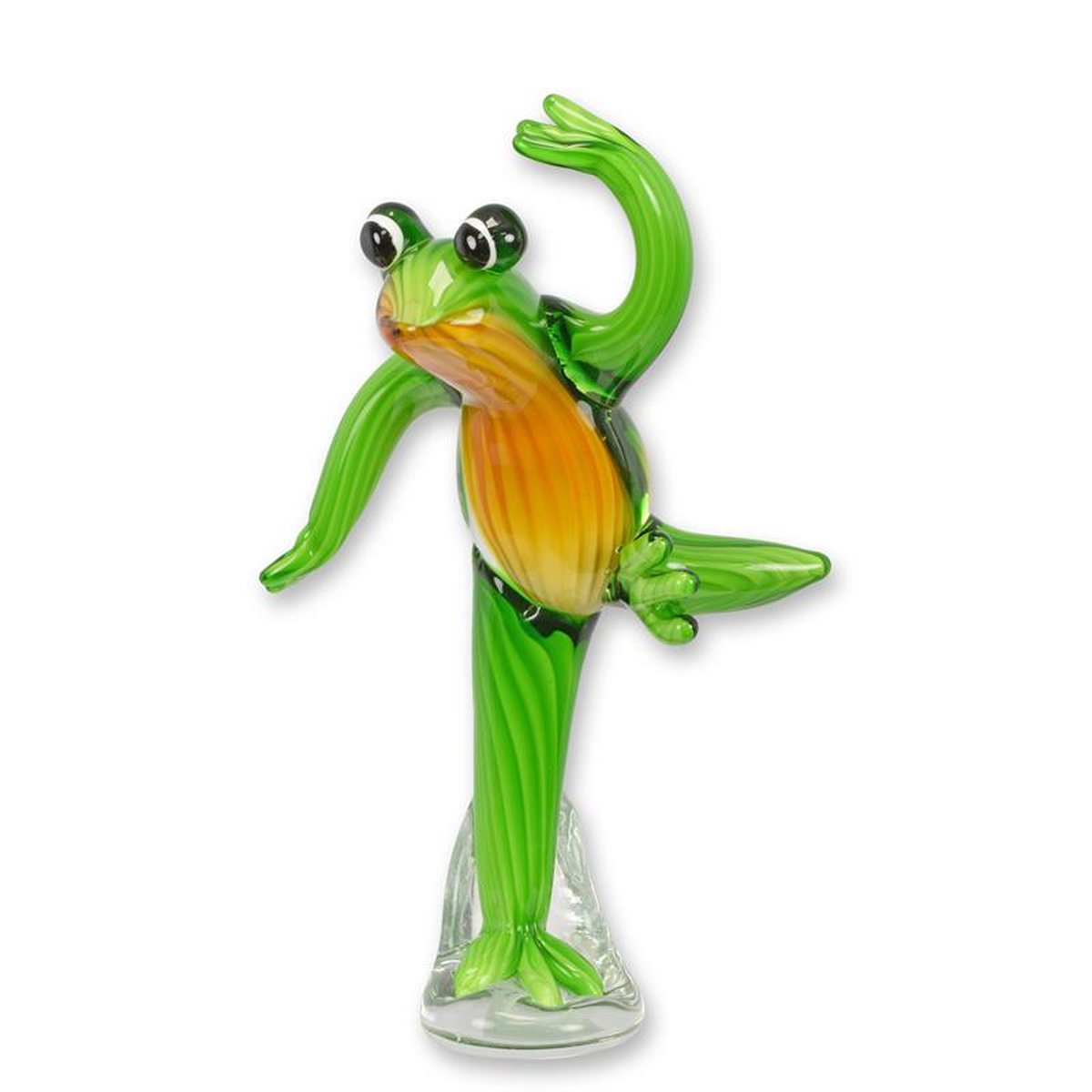 A MURANO STYLE GLASS FIGURINE OF A FROG