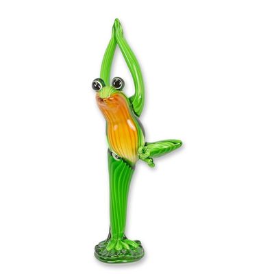 A MURANO STYLE GLASS FIGURINE OF A FROG