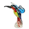 A MURANO STYLE GLASS FIGURINE OF A KINGFISHER