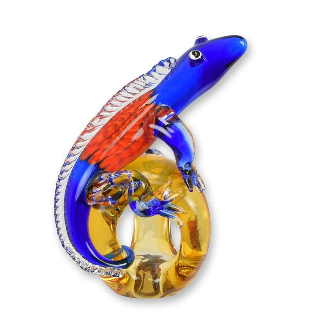 A MURANO STYLE GLASS FIGURINE OF A LIZARD
