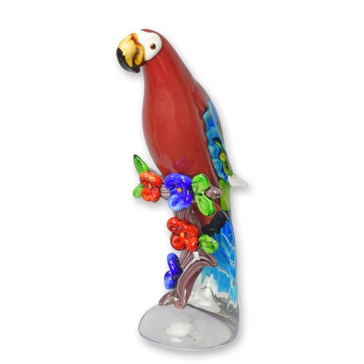 A Murano Style Glass Figurine of a Parrot