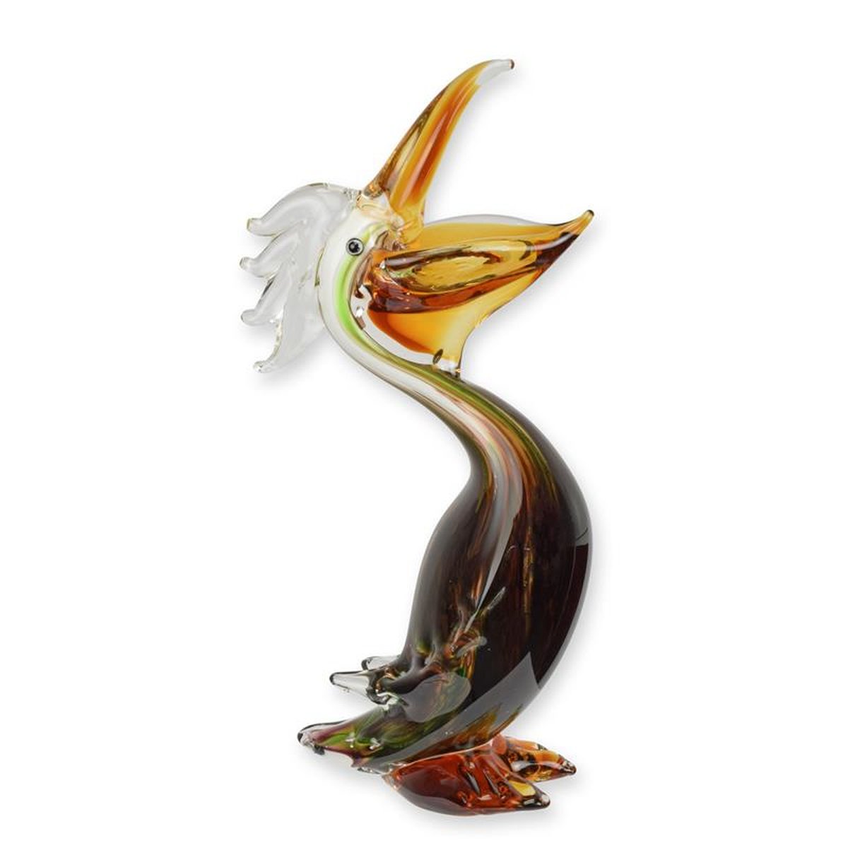 A MURANO STYLE GLASS FIGURINE OF A PELICAN