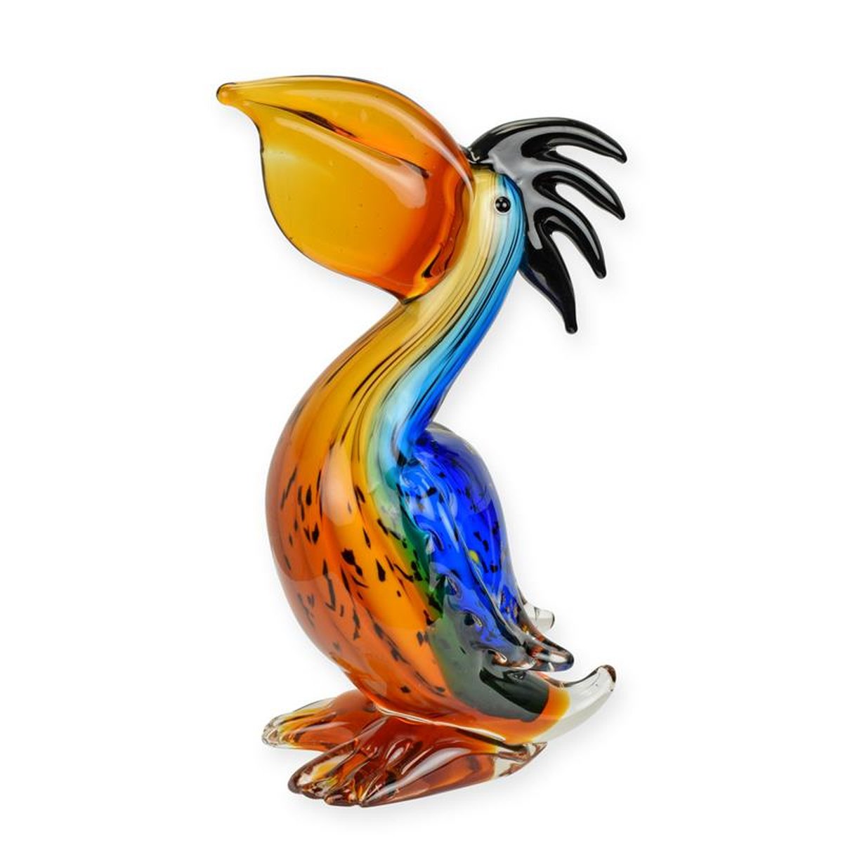 A MURANO STYLE GLASS FIGURINE OF A PELICAN