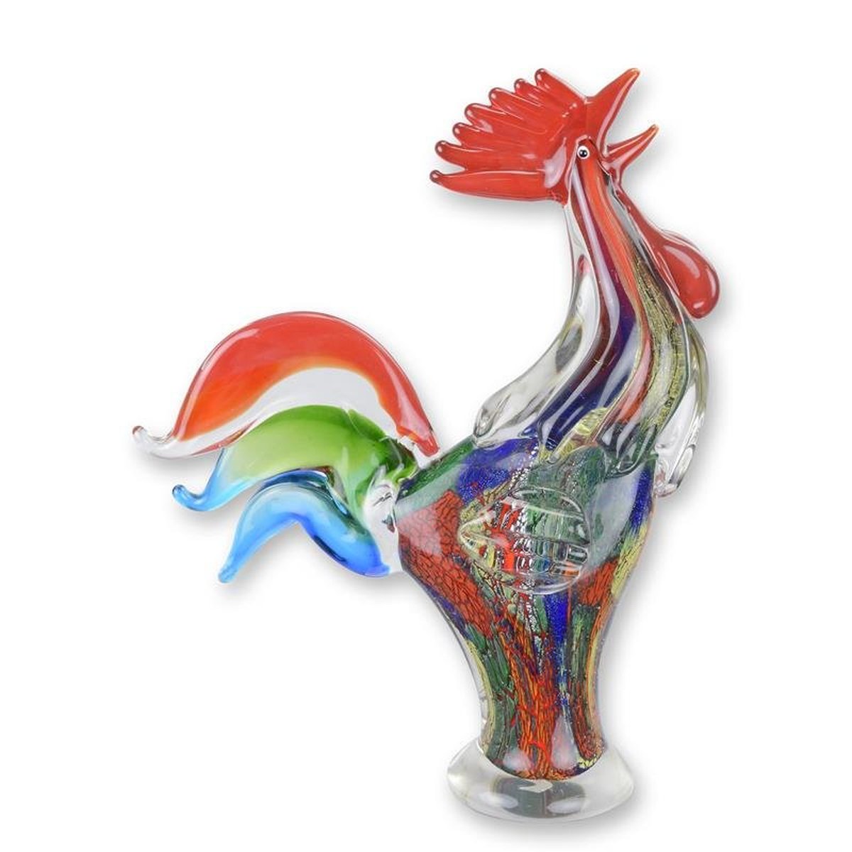 A Murano Style Glass Figurine of a Rooster