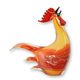 A MURANO STYLE GLASS FIGURINE OF A ROOSTER