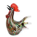 A MURANO STYLE GLASS FIGURINE OF A ROOSTER