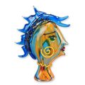 A MURANO STYLE GLASS FIGURINE OF A WOMANS HEAD
