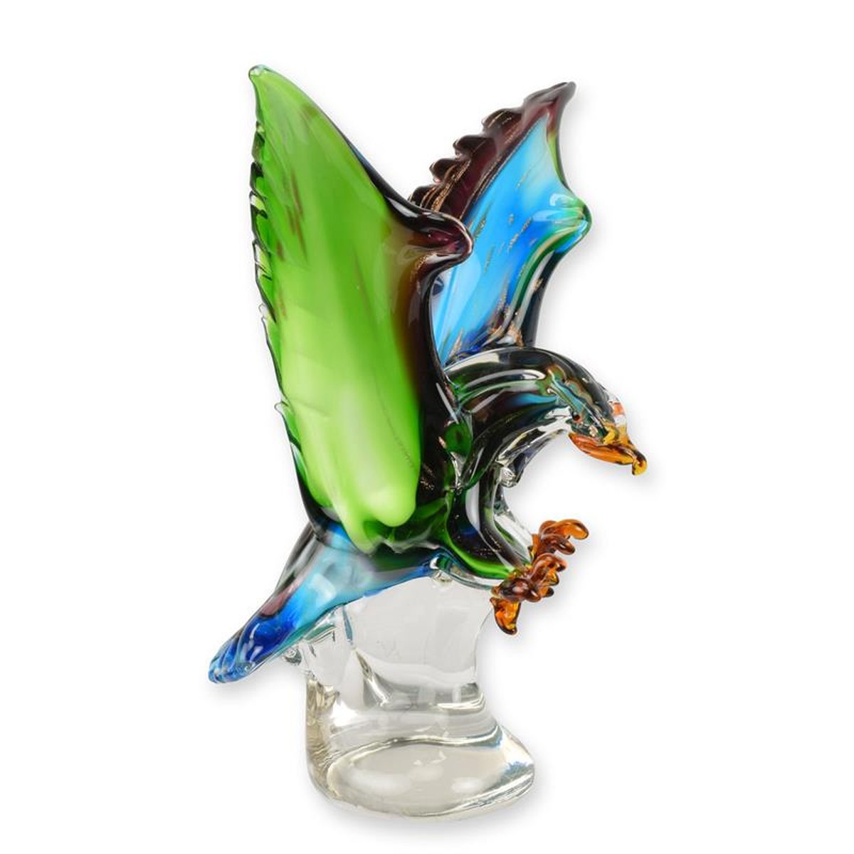 A MURANO STYLE GLASS FIGURINE OF AN EAGLE