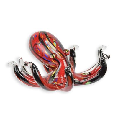 A MURANO STYLE GLASS FIGURINE OF AN OCTOPUS