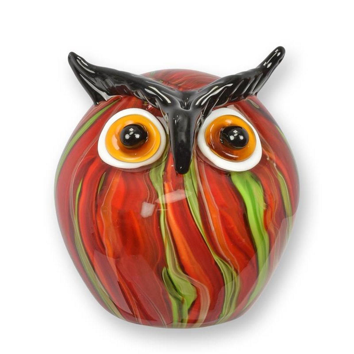 A MURANO STYLE GLASS FIGURINE OF AN OWL