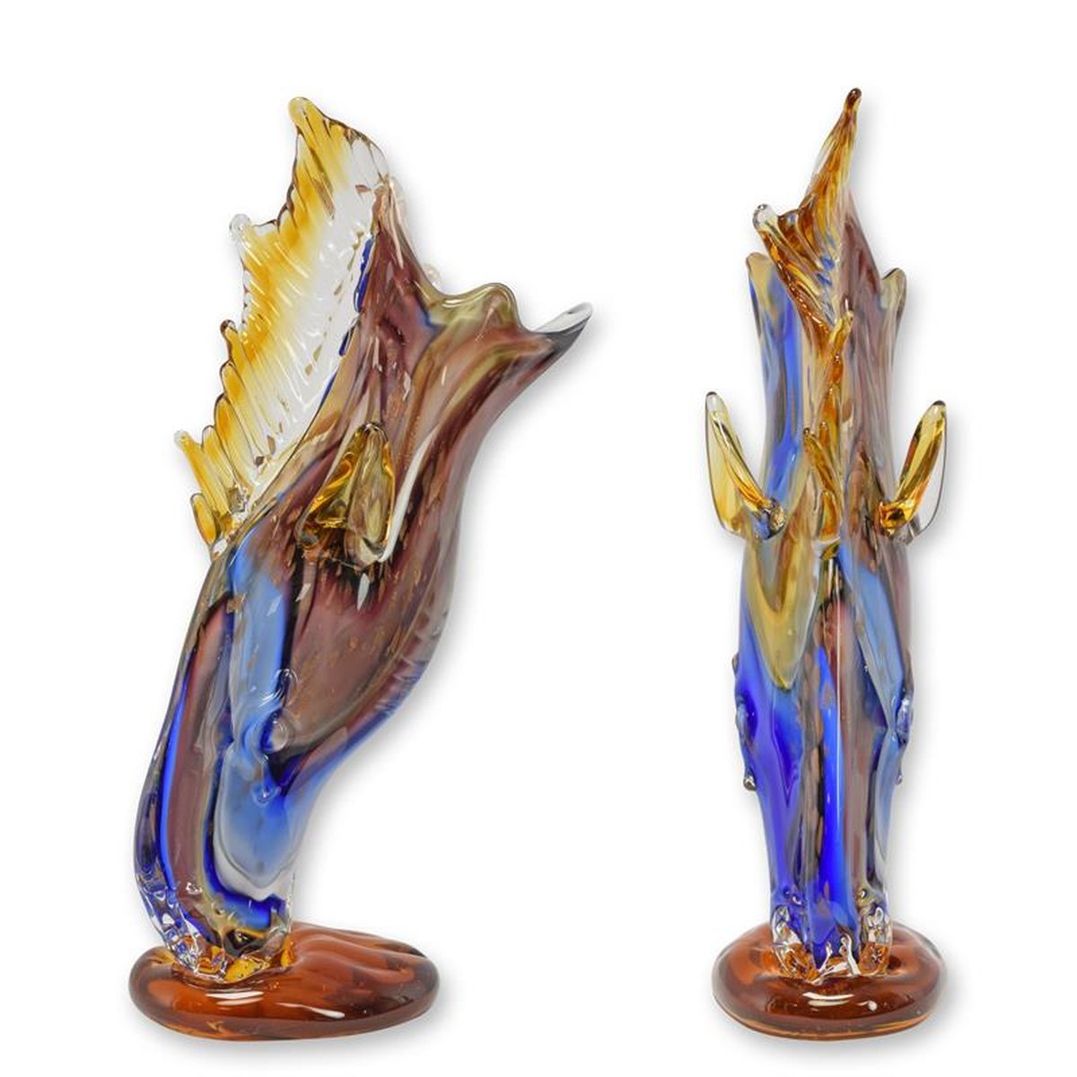 A MURANO STYLE GLASS HORSE HEAD VASE