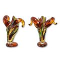 A MURANO STYLE GLASS RAM HEAD VASE