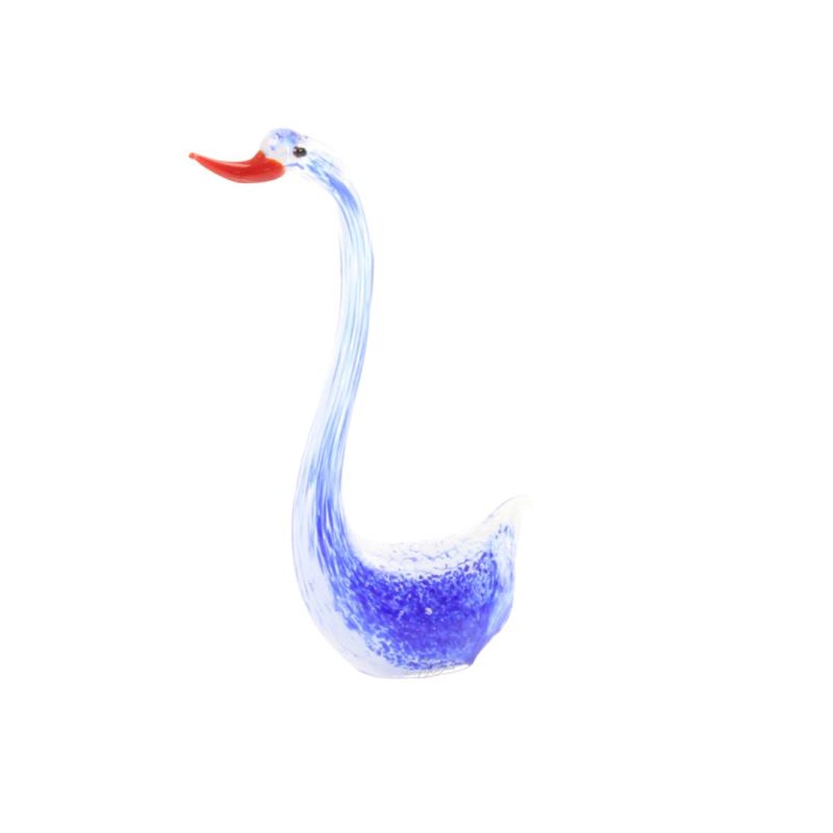 A MURANO STYLE MINIATURE GLASS FIGURINE OF A SWAN