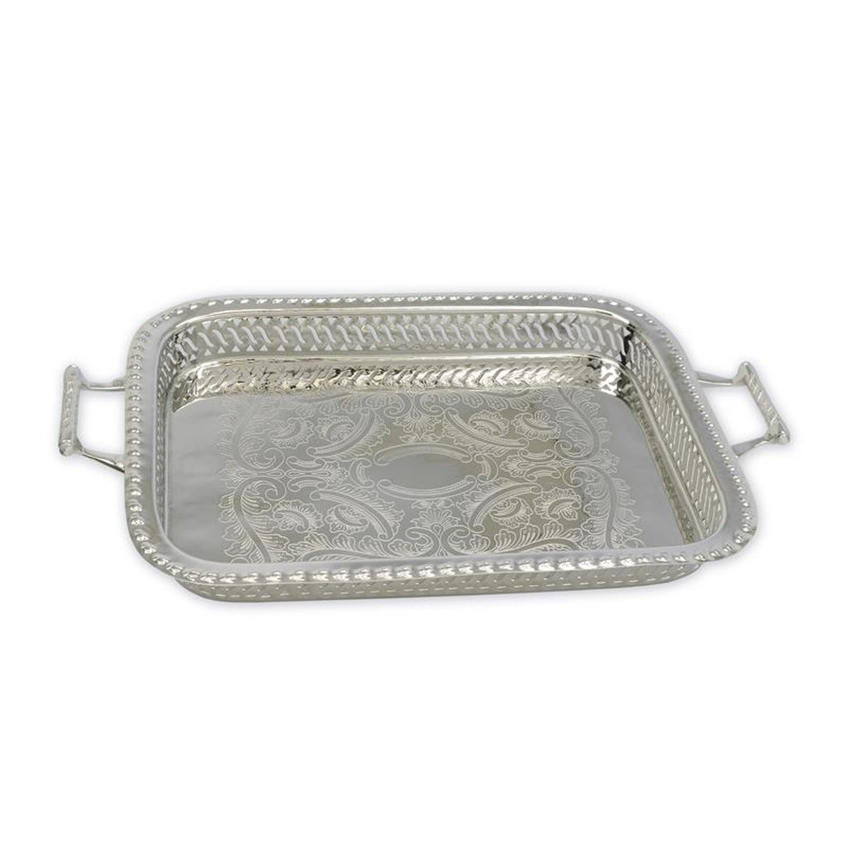 A NICKEL PLATED TRAY