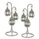 A PAIR OF 3 HANGING LANTERNS ON STAND