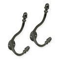 A PAIR OF 4 CAST IRON WALL HOOKS
