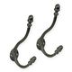 A PAIR OF 4 CAST IRON WALL HOOKS