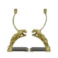 A PAIR OF BRONZE ART DECO PANTHER CANDLEHOLDERS