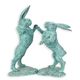 A PAIR OF BRONZE BOXING HARES